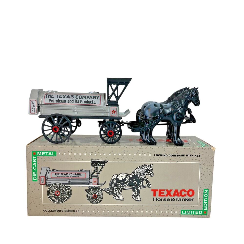 ERTL Texaco Horse & Tanker Truck Coin Bank Die Cast #9390VP New with Documents